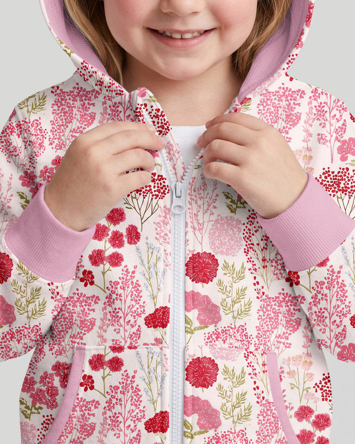 Blushing Wildflowers Bamboo Zip Hoodie