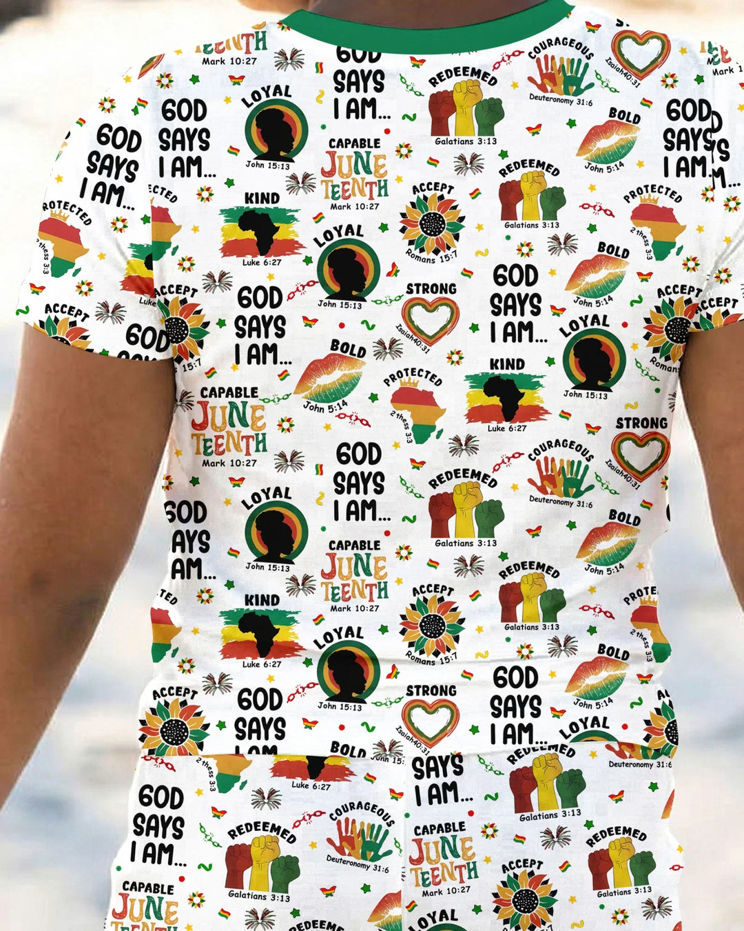 God Says I Am Juneteenth Bamboo Two Piece Short Sleeve Pajama Set