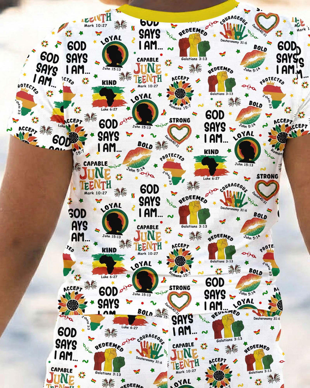 God Says I Am Juneteenth Bamboo Two Piece Short Sleeve Pajama Set