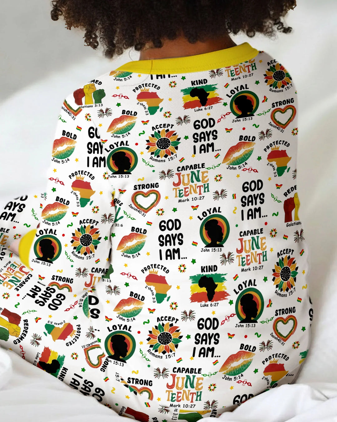 God Says I Am Juneteenth Bamboo Two Piece Long Sleeve Pajama Set