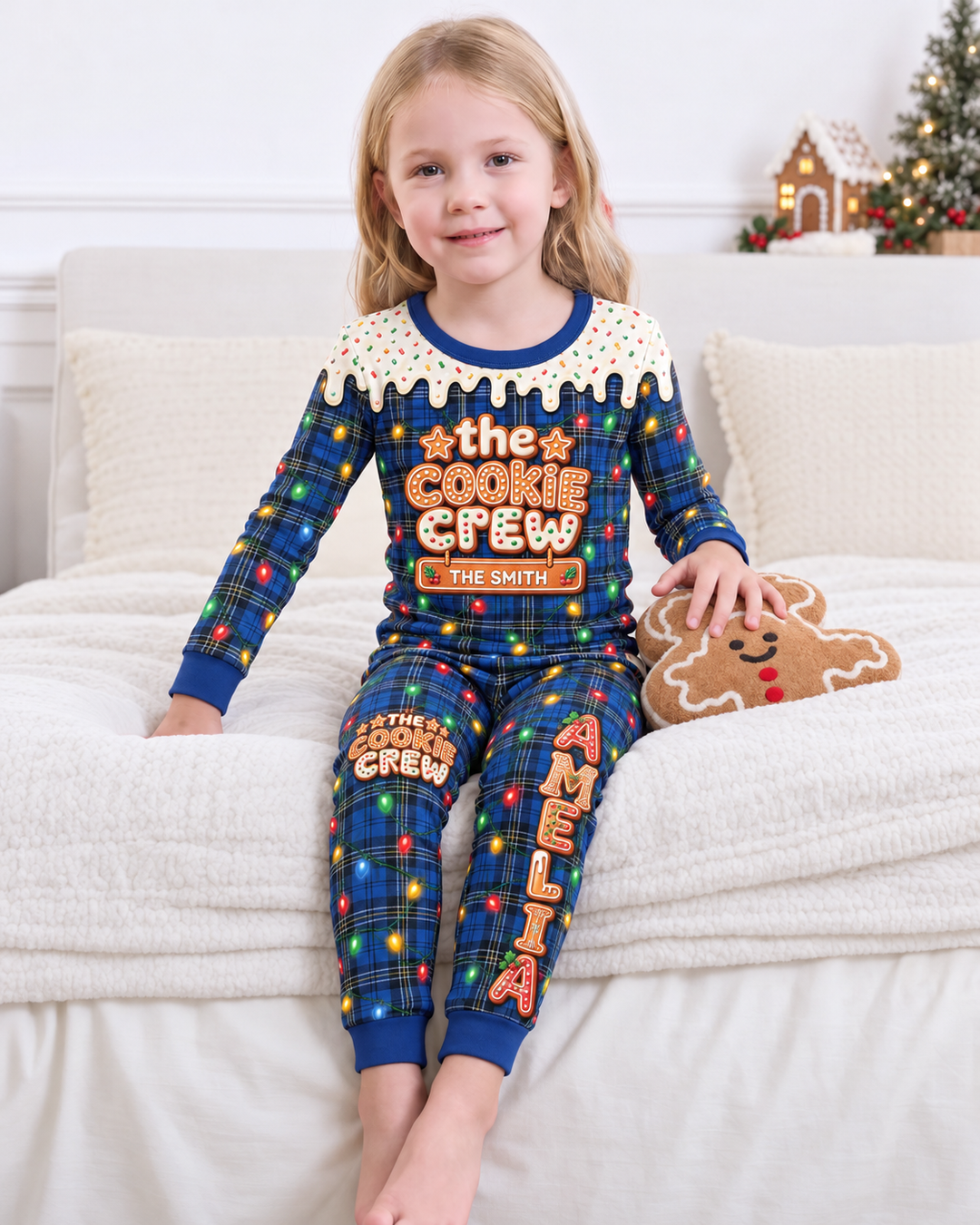 The Cookie Crew Custom Name Bamboo Two Piece Long Sleeve Pajama Set