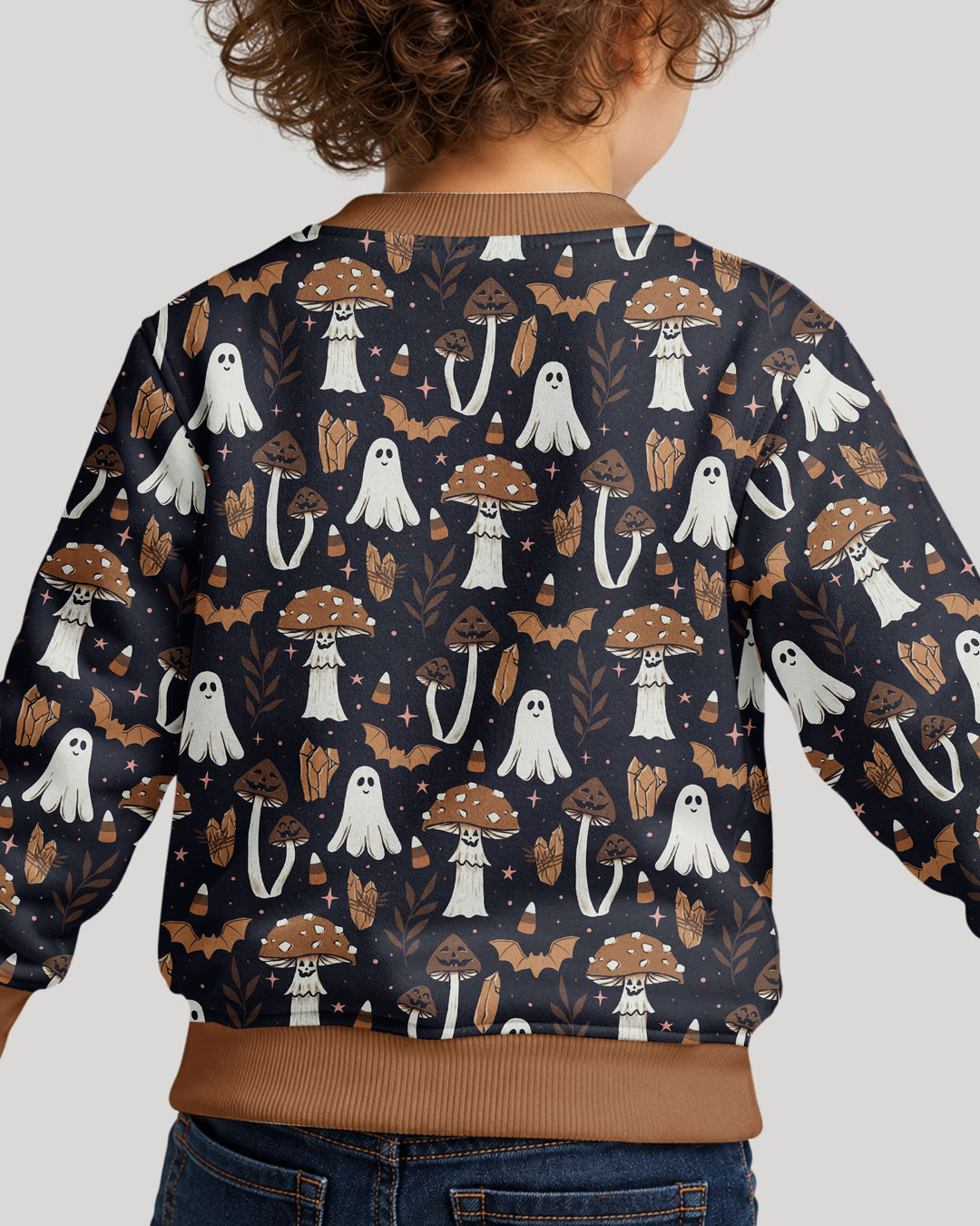 Retro Halloween Whimsy Bamboo Crewneck Sweatshirt