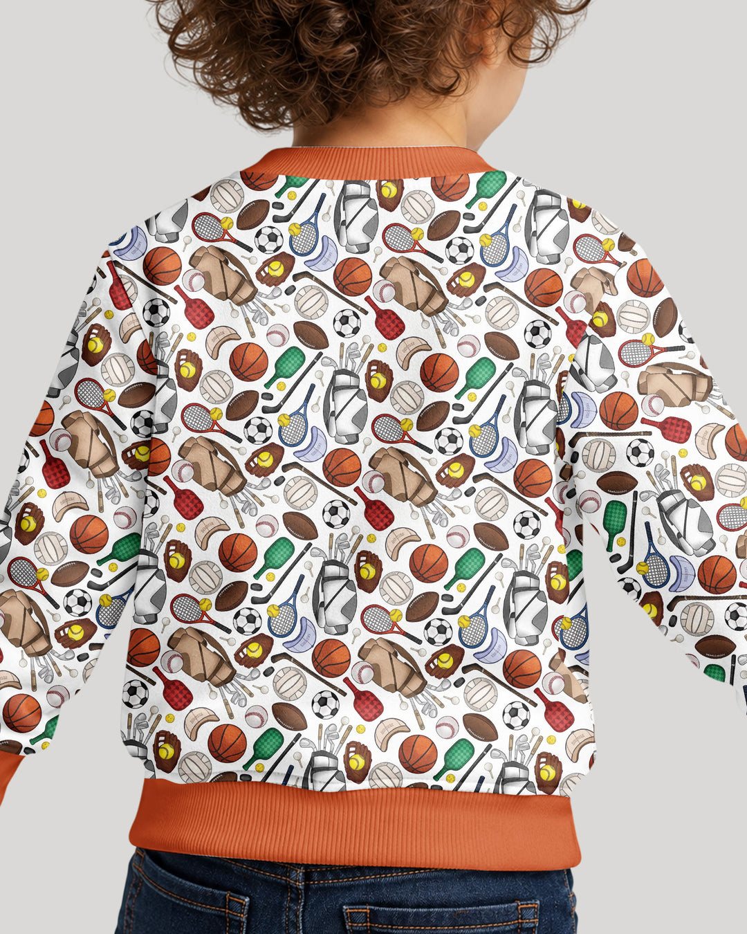 White Sports Equipment Bamboo Crewneck Sweatshirt