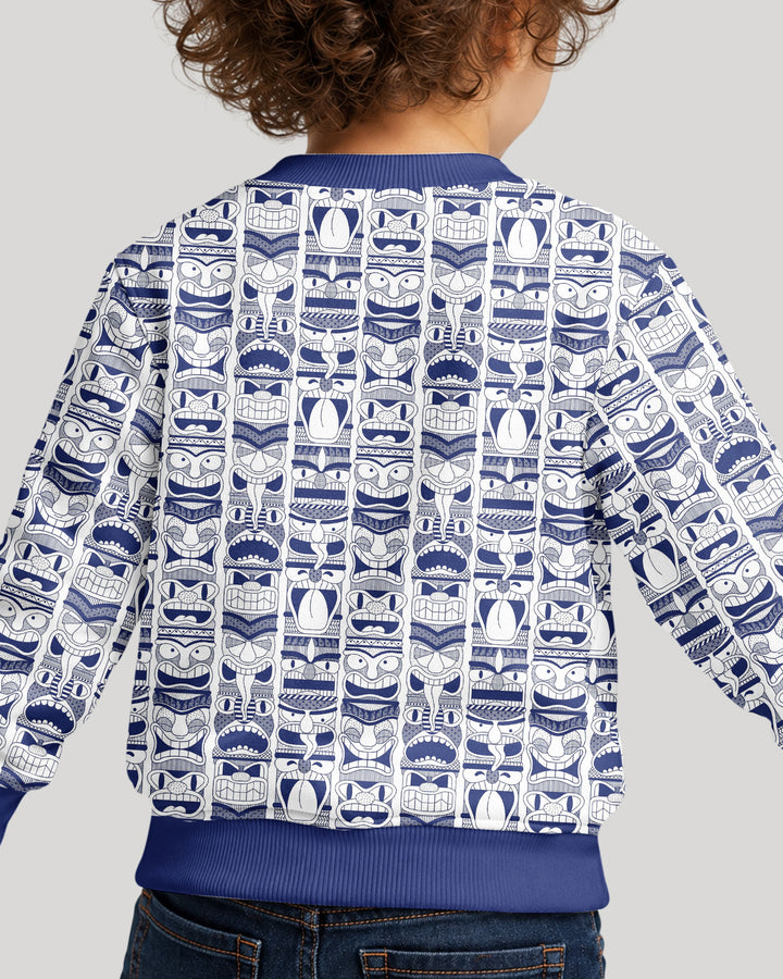 Friendly Totem Pole Figures Bamboo Crewneck Sweatshirt