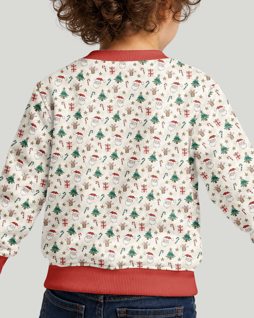 Vintage Santa Christmas Doodles Bamboo Crewneck Sweatshirt