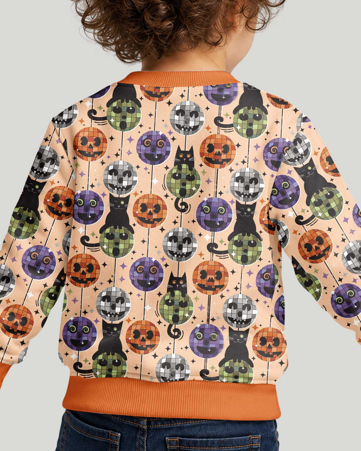 Groovy Halloween Disco Cat Bamboo Crewneck Sweatshirt