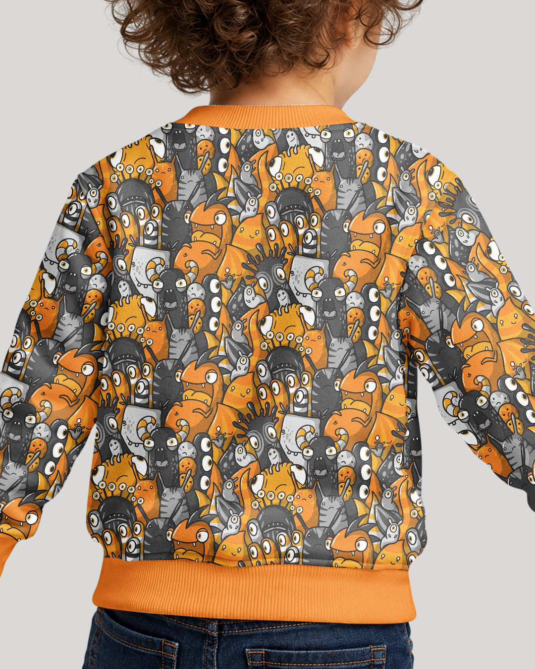 Colorful Doodle Monster Friends Bamboo Crewneck Sweatshirt