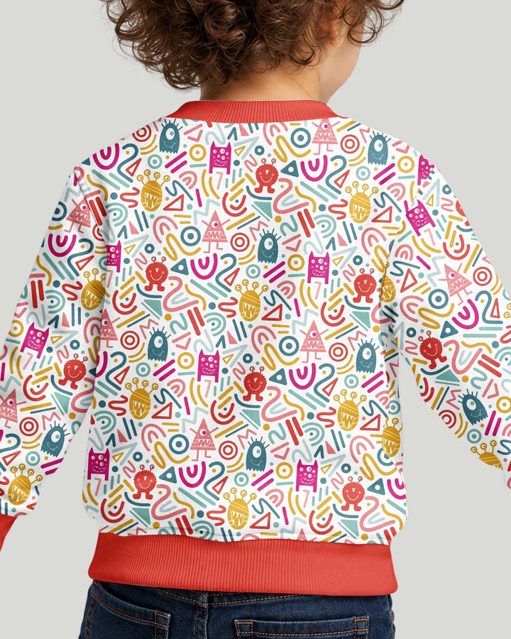 Rainbow Monster Party Bamboo Crewneck Sweatshirt