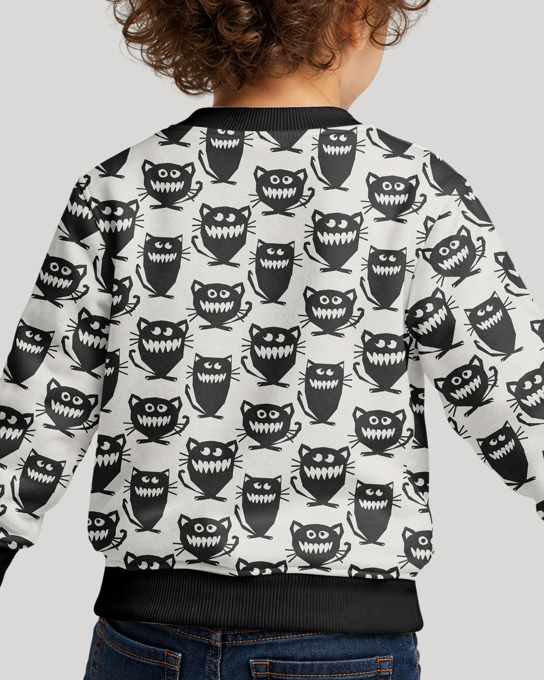 Halloween Monster Cats Bamboo Crewneck Sweatshirt