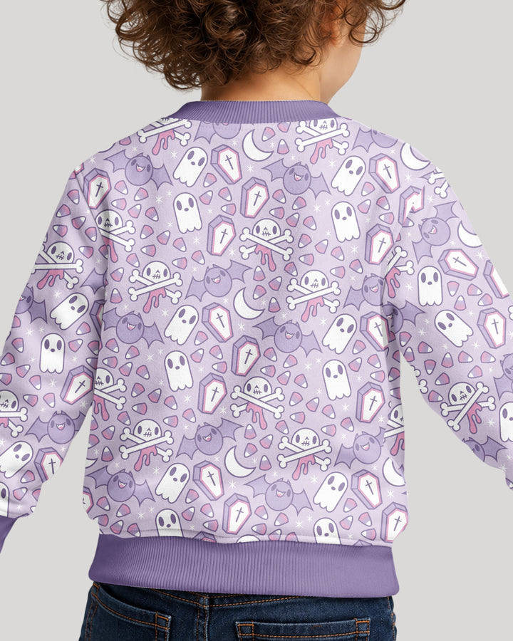 Cute Ghost Halloween Pastel Purple Spooky Bamboo Crewneck Sweatshirt