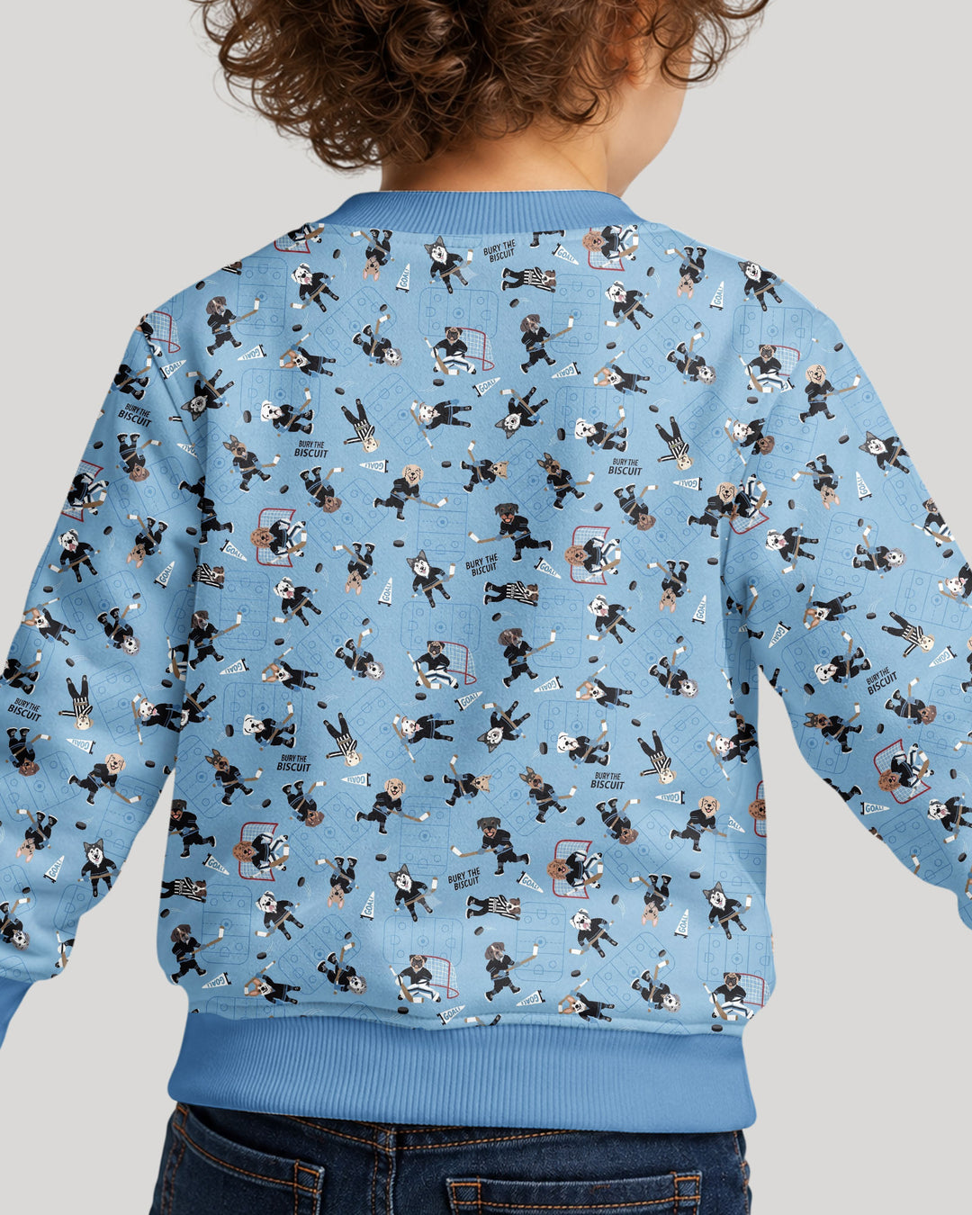 Hockey Dogs - Blue and Black Bamboo Crewneck Sweatshirt