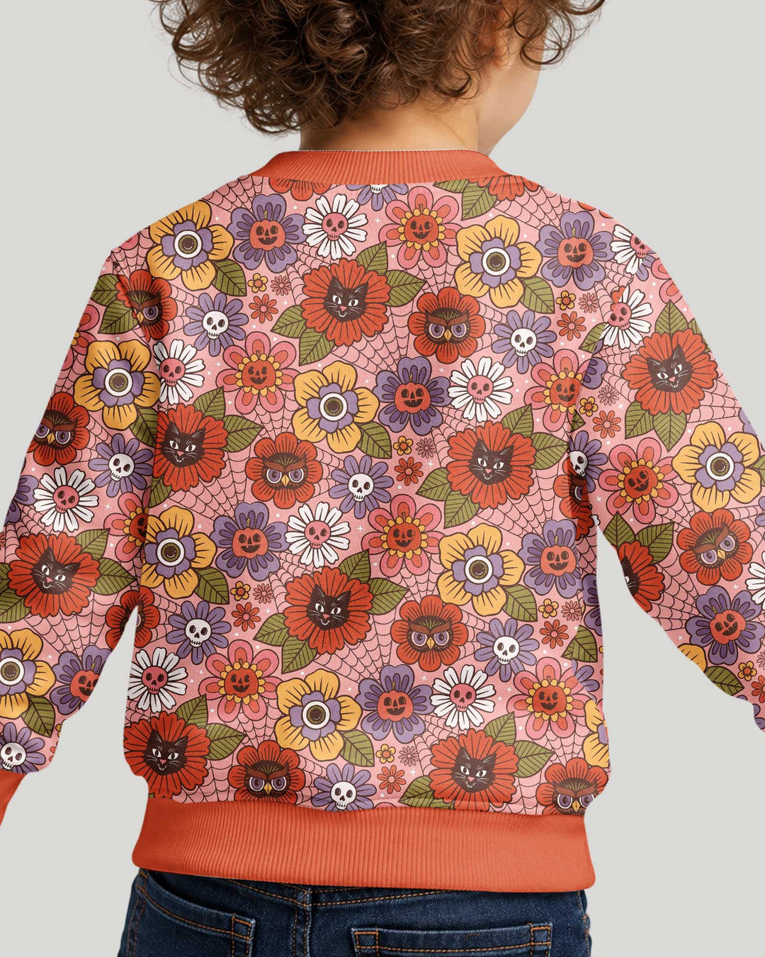 70s Halloween Floral Bamboo Crewneck Sweatshirt