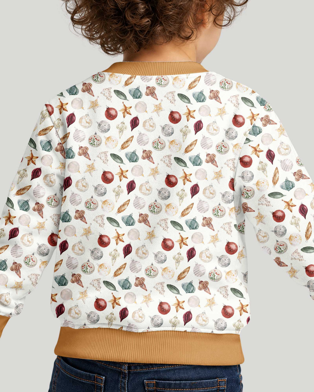 Watercolor Christmas Ornaments Bamboo Crewneck Sweatshirt