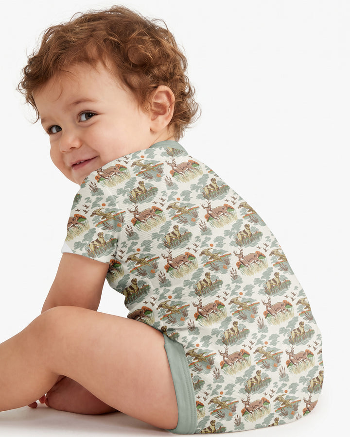 Vintage Hunting Season Daddy& Me Matching Bamboo Bodysuit