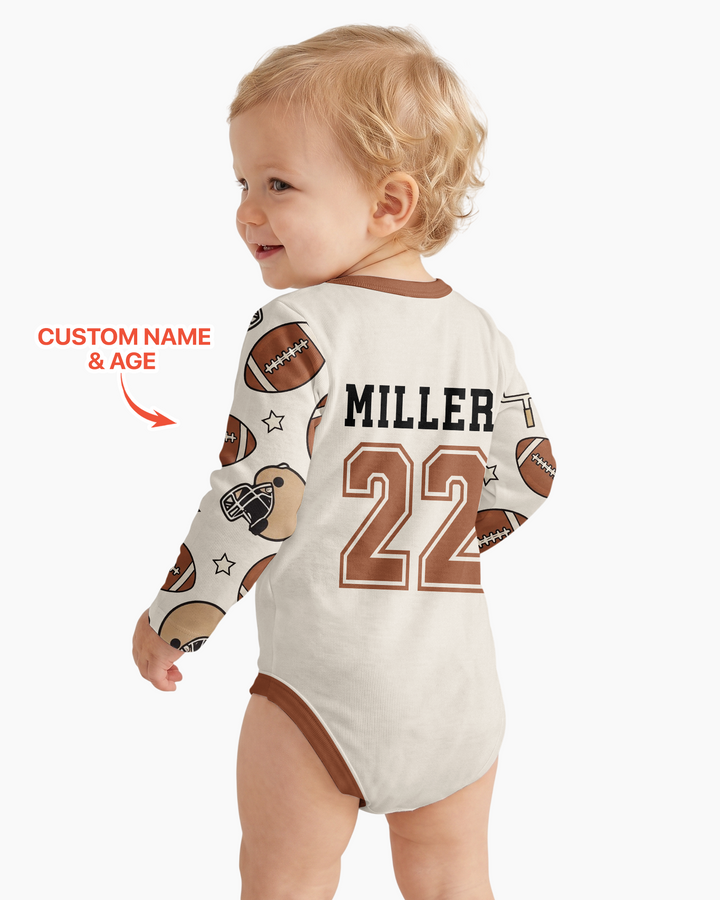 Personalized Football Brother's Biggest Fan Bamboo Bodysuit