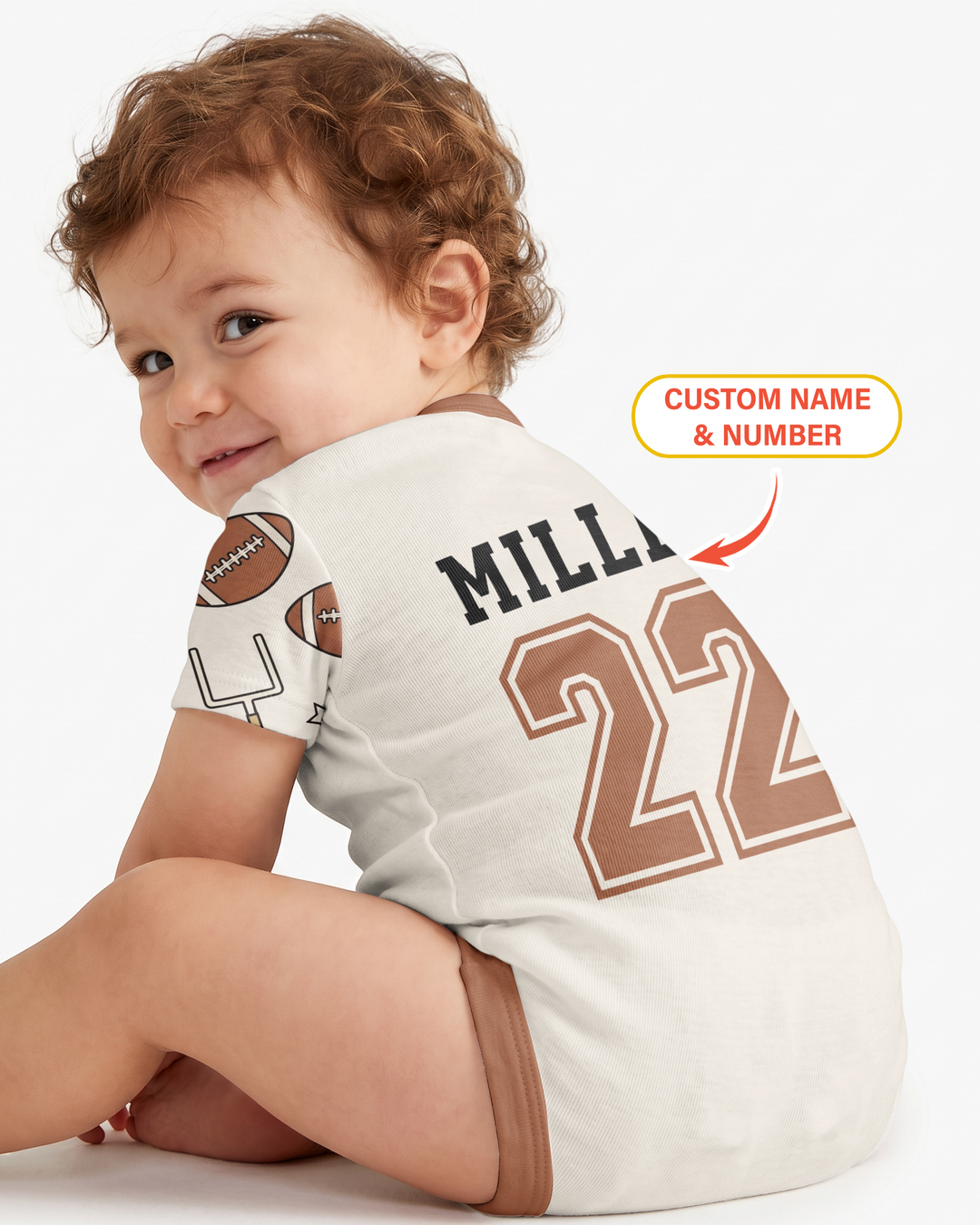 Personalized Football Brother's Biggest Fan Bamboo Bodysuit