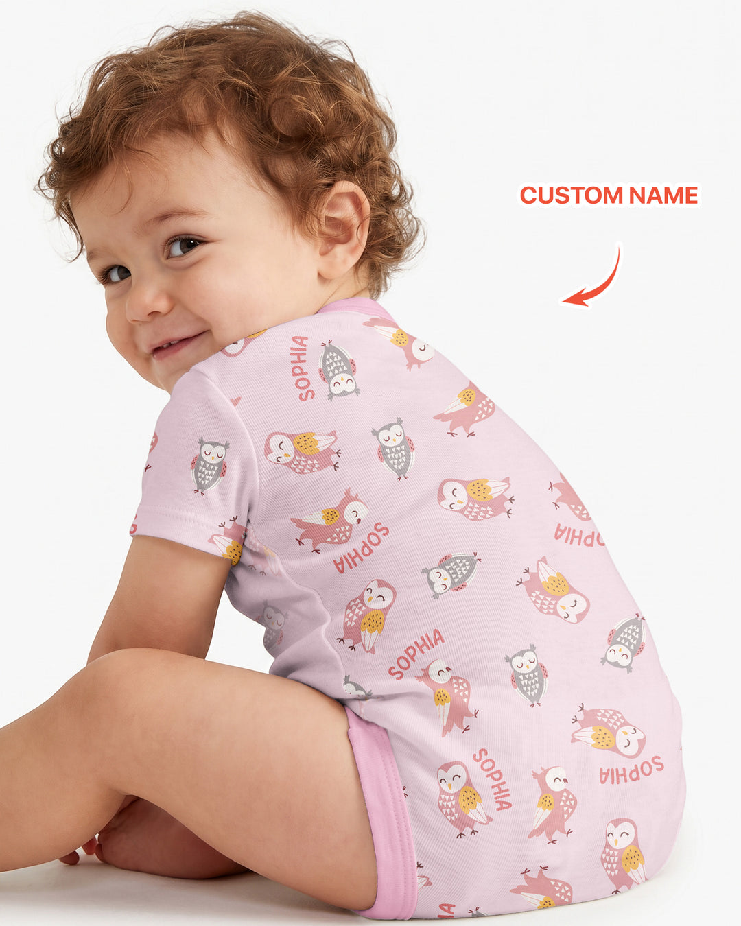 Custom Name Twin Owl Who's Who Bamboo Bodysuit
