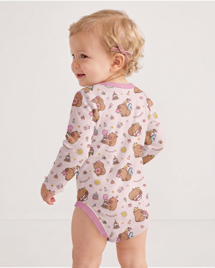 Personalized Capy Birthday Girl Bamboo Bodysuit