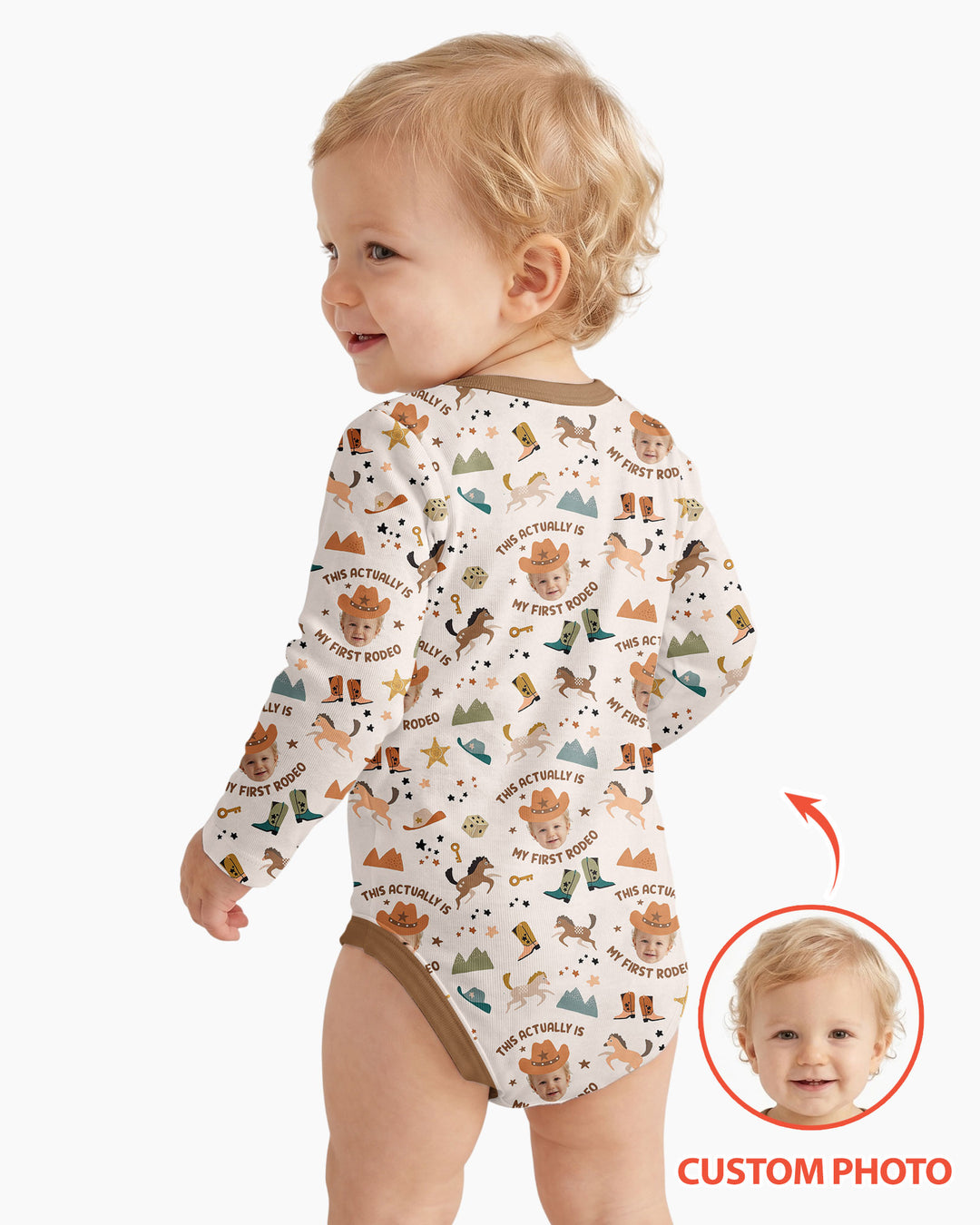 Custom Photo This Actually Is My First Rodeo Bamboo Bodysuit