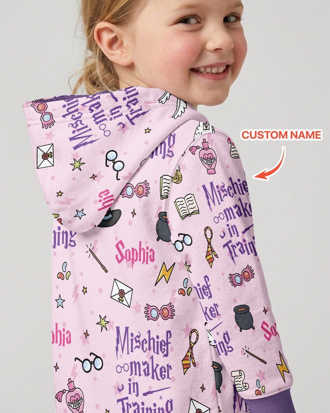 Custom Name Mischief Maker In Training Bamboo Zip Hoodie