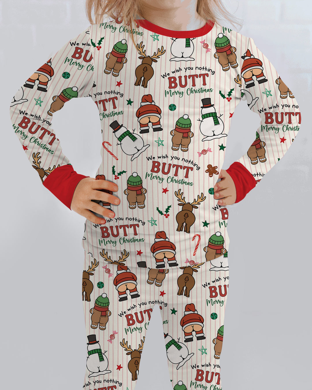 We Wish You Nothing Butt Merry Bamboo Two Piece Long Sleeve Pajama Set