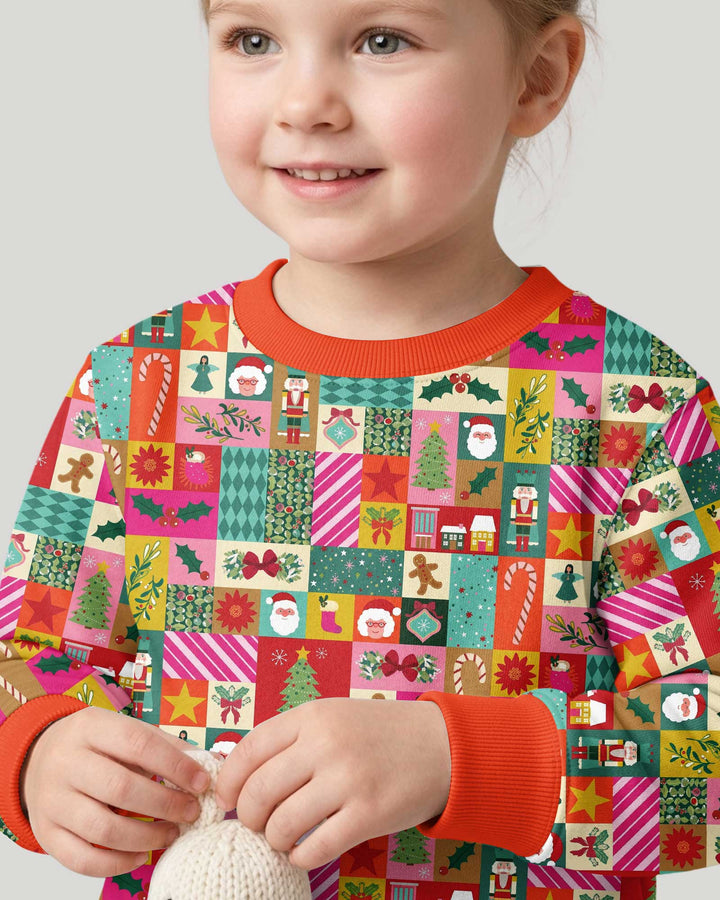 Maximalist Christmas Collage Bamboo Crewneck Sweatshirt