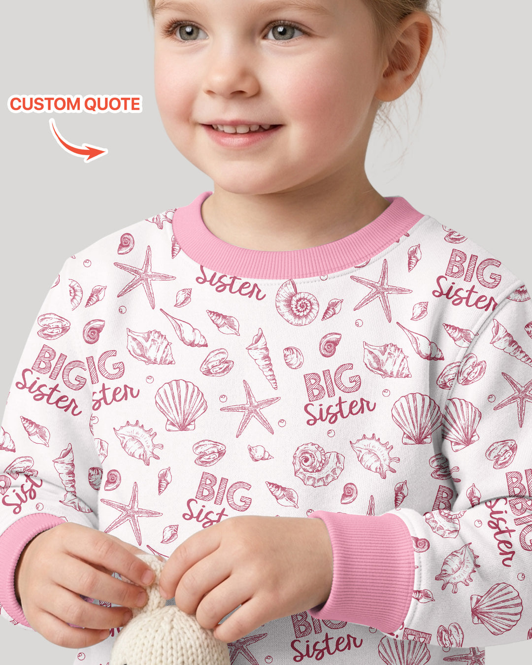 Coquette Seashell Matching Sibling Bamboo Crewneck Sweatshirt