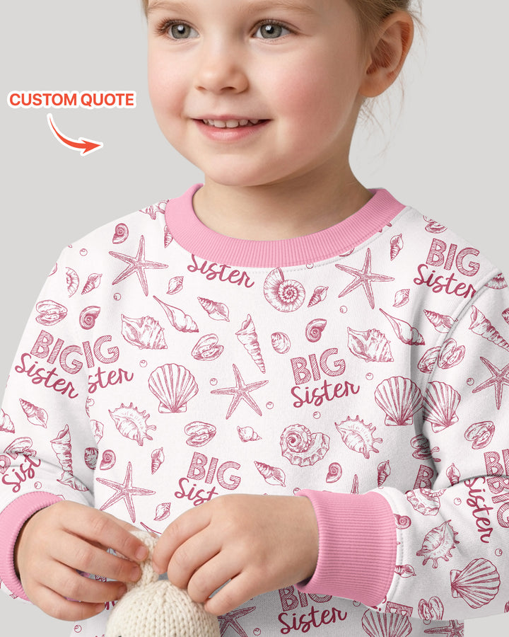 Coquette Seashell Matching Sibling Bamboo Crewneck Sweatshirt