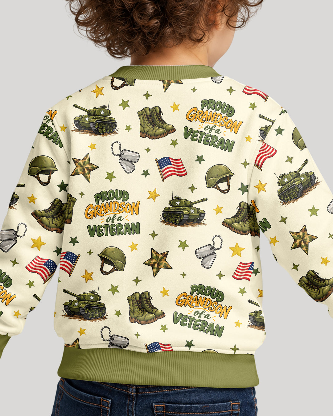 Proud Grandchild Of A Veteran Bamboo Crewneck Sweatshirt