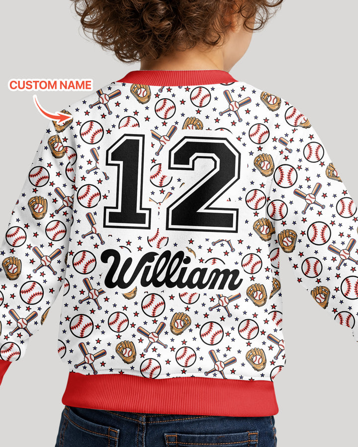 All-Star Baseball Custom Name Bamboo Crewneck Sweatshirt