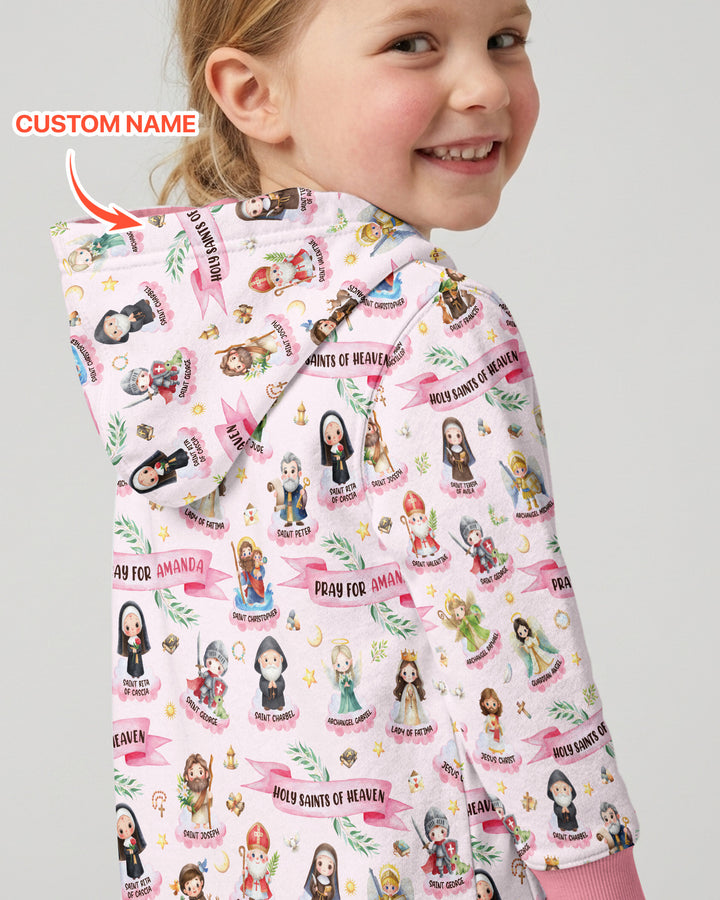 Holy Saints of Heaven Custom Name Bamboo Zip Hoodie