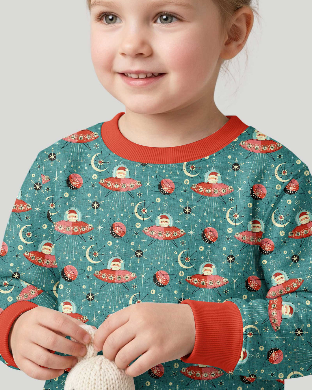Atomic Santas in Space Bamboo Crewneck Sweatshirt