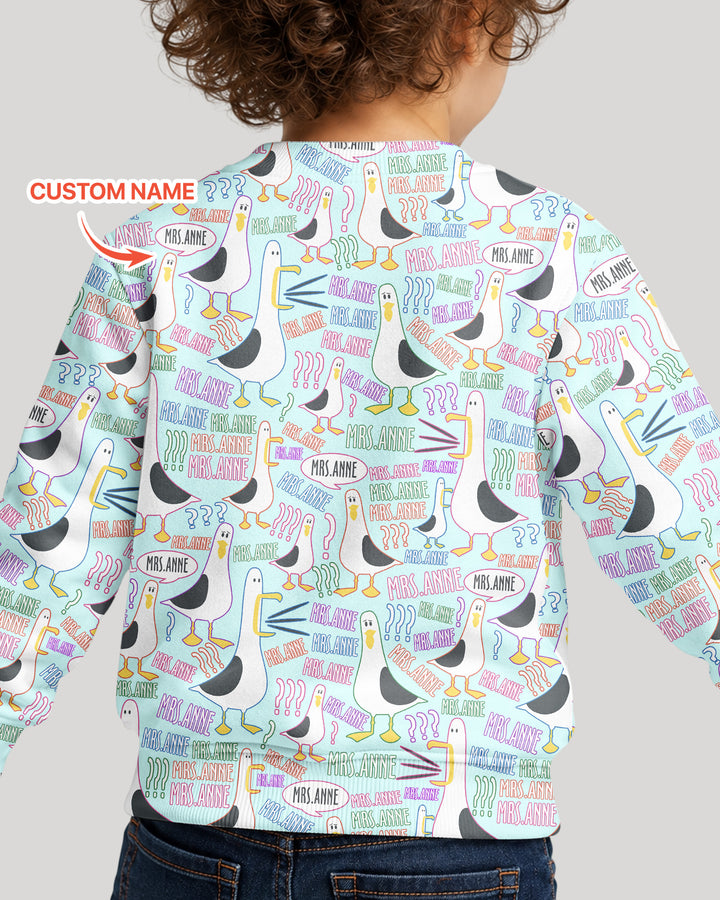 Teacher Teacher Teacher Funny Seagull Bamboo Crewneck Sweatshirt