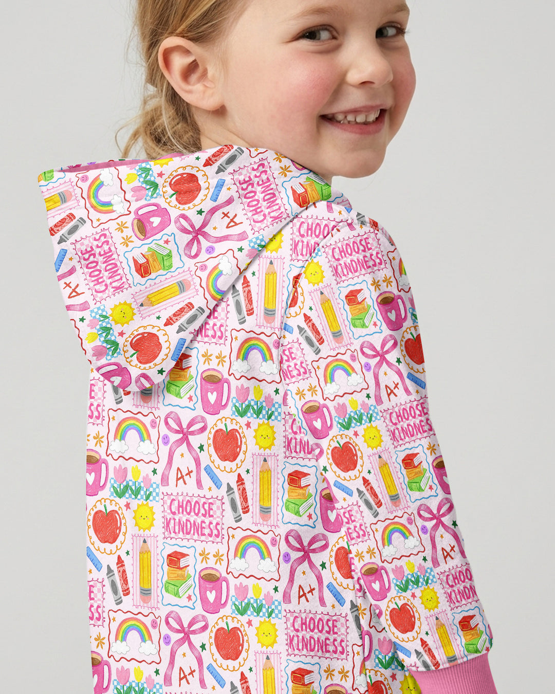 Kindness School Girl Bamboo Zip Hoodie