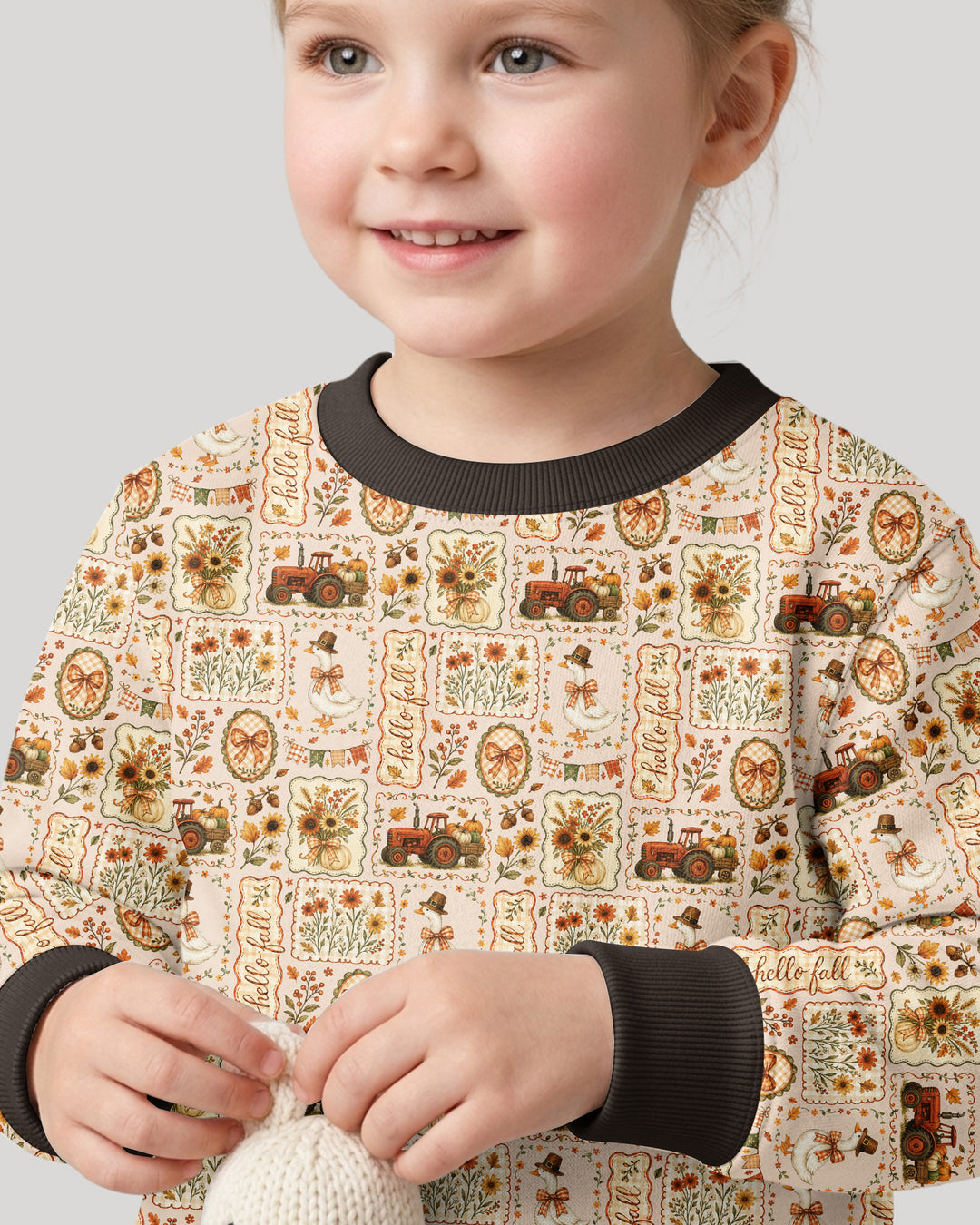 Farmhouse Fall Goose Family Matching Bamboo Crewneck Sweatshirt