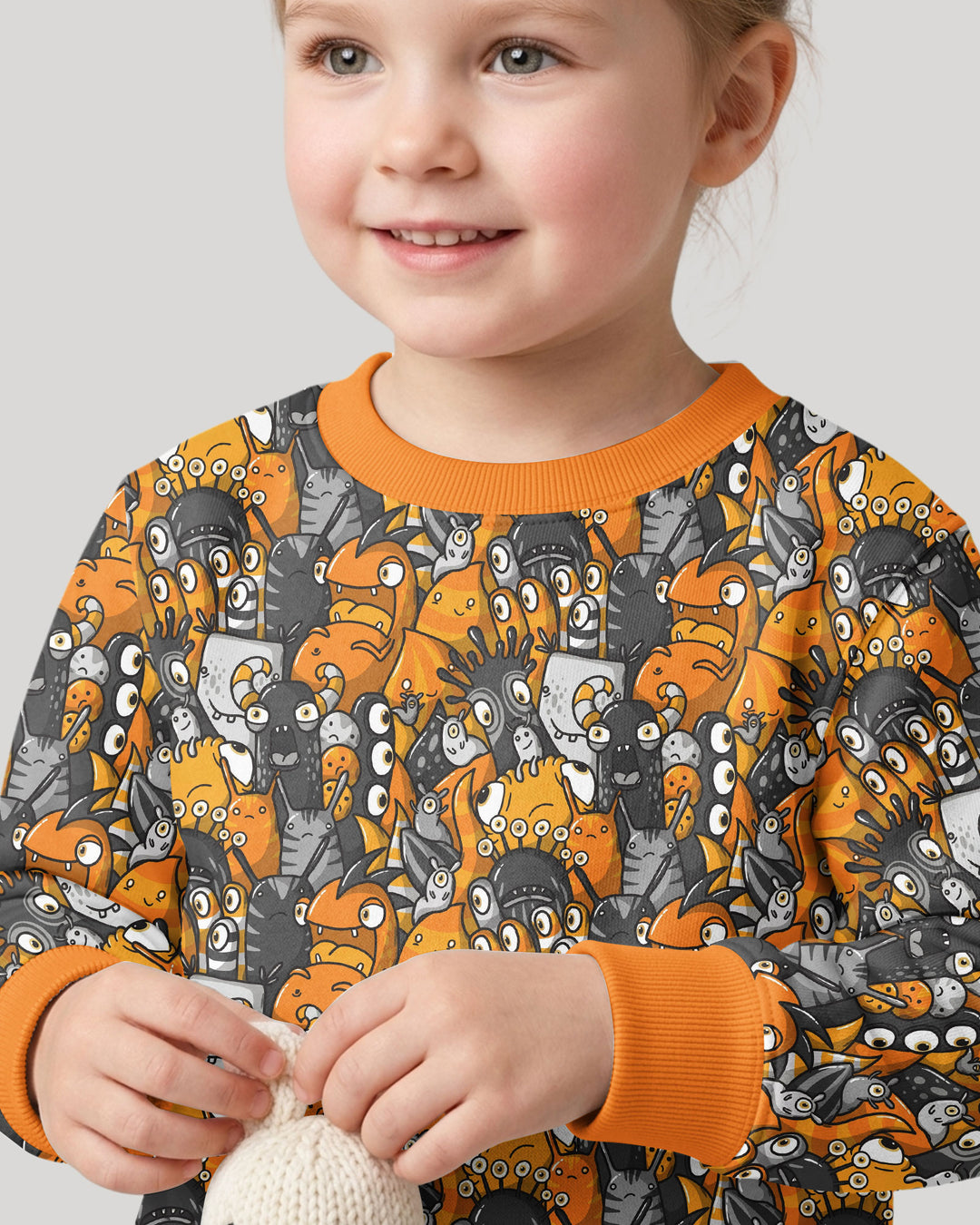 Colorful Doodle Monster Friends Bamboo Crewneck Sweatshirt