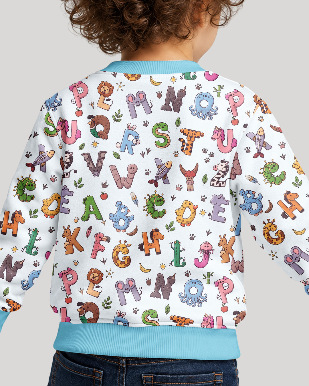 Animals Alphabet Bamboo Crewneck Sweatshirt