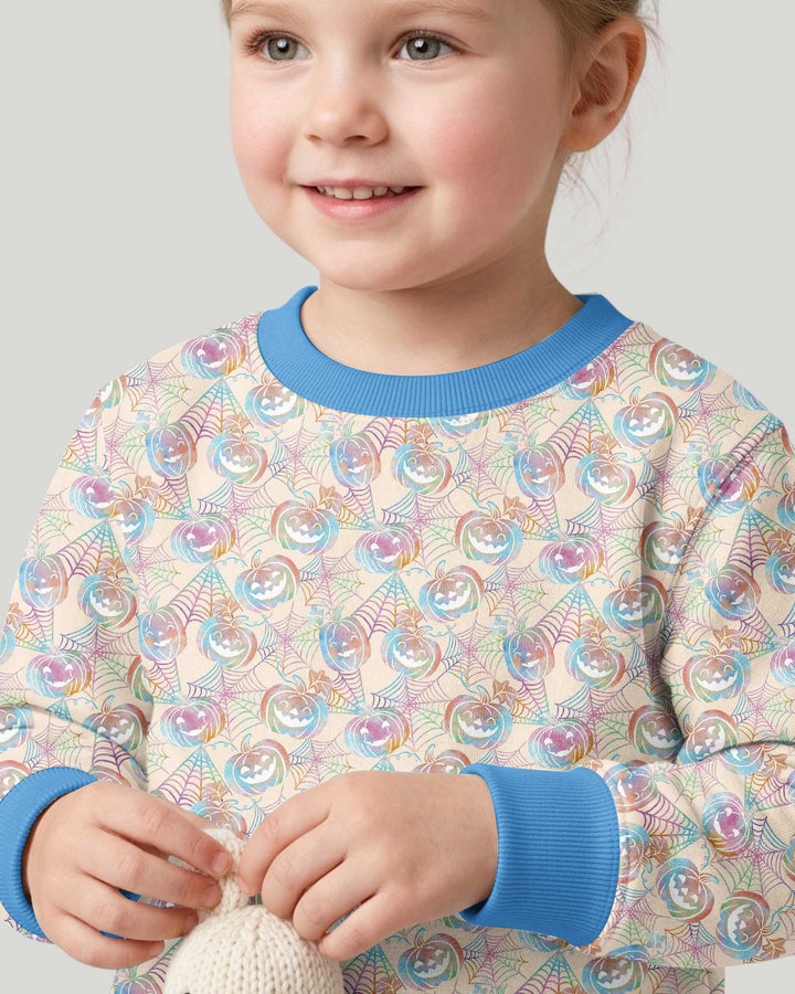 Pastel Halloween Jack O Lanterns Bamboo Crewneck Sweatshirt