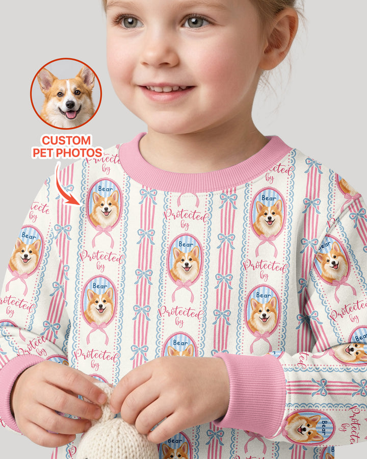 Custom Coquette Pet Photo Little Protector Bamboo Crewneck Sweatshirt