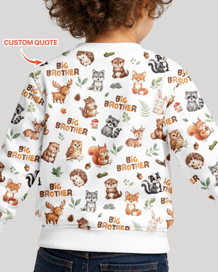 Custom Quote Woodland Animal Matching Sibling Bamboo Crewneck Sweatshirt