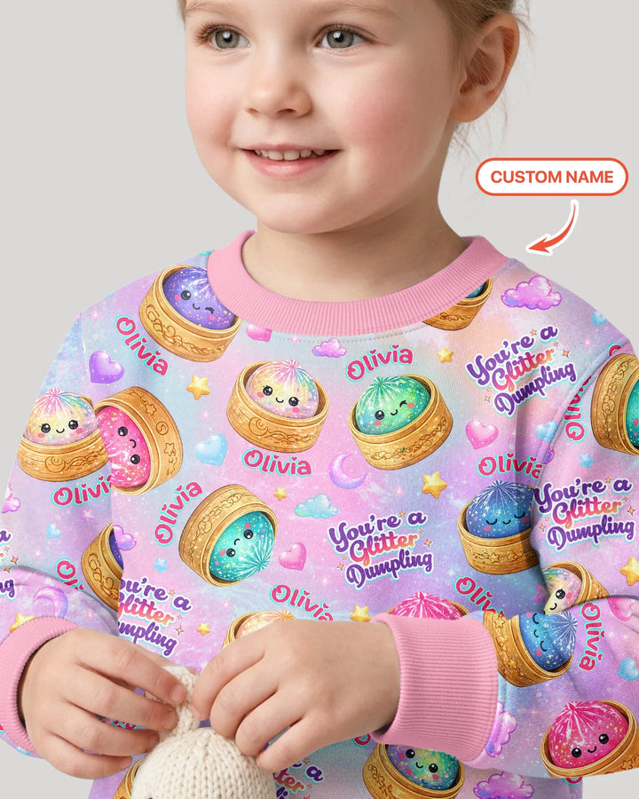Custom Name You're A Glitter Dumpling Bamboo Crewneck Sweatshirt