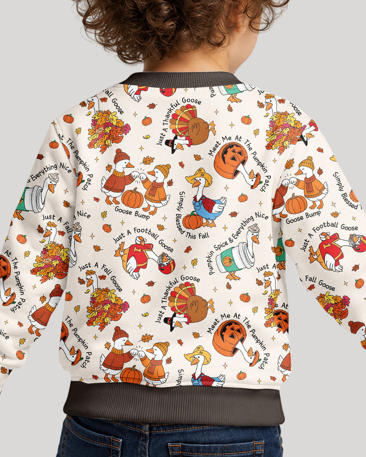 Just A Fall Goose Family Matching Bamboo Crewneck Sweatshirt