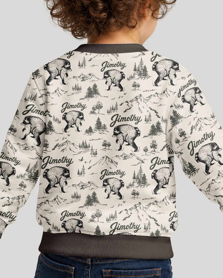 Vintage Jimothy Racoon Family Matching Bamboo Crewneck Sweatshirt