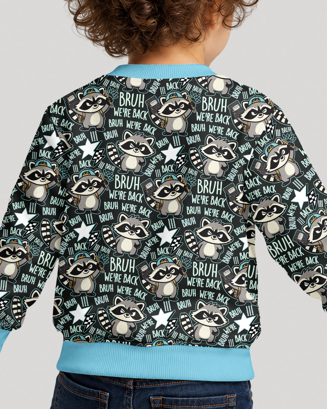 Bruh We're Back Raccoon Bamboo Crewneck Sweatshirt