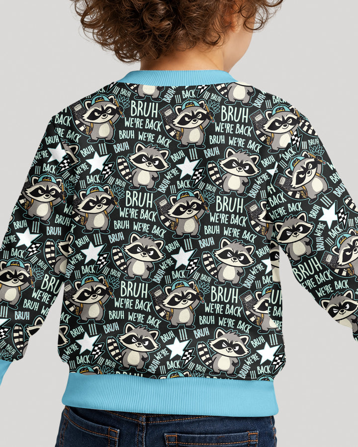 Bruh We're Back Raccoon Bamboo Crewneck Sweatshirt