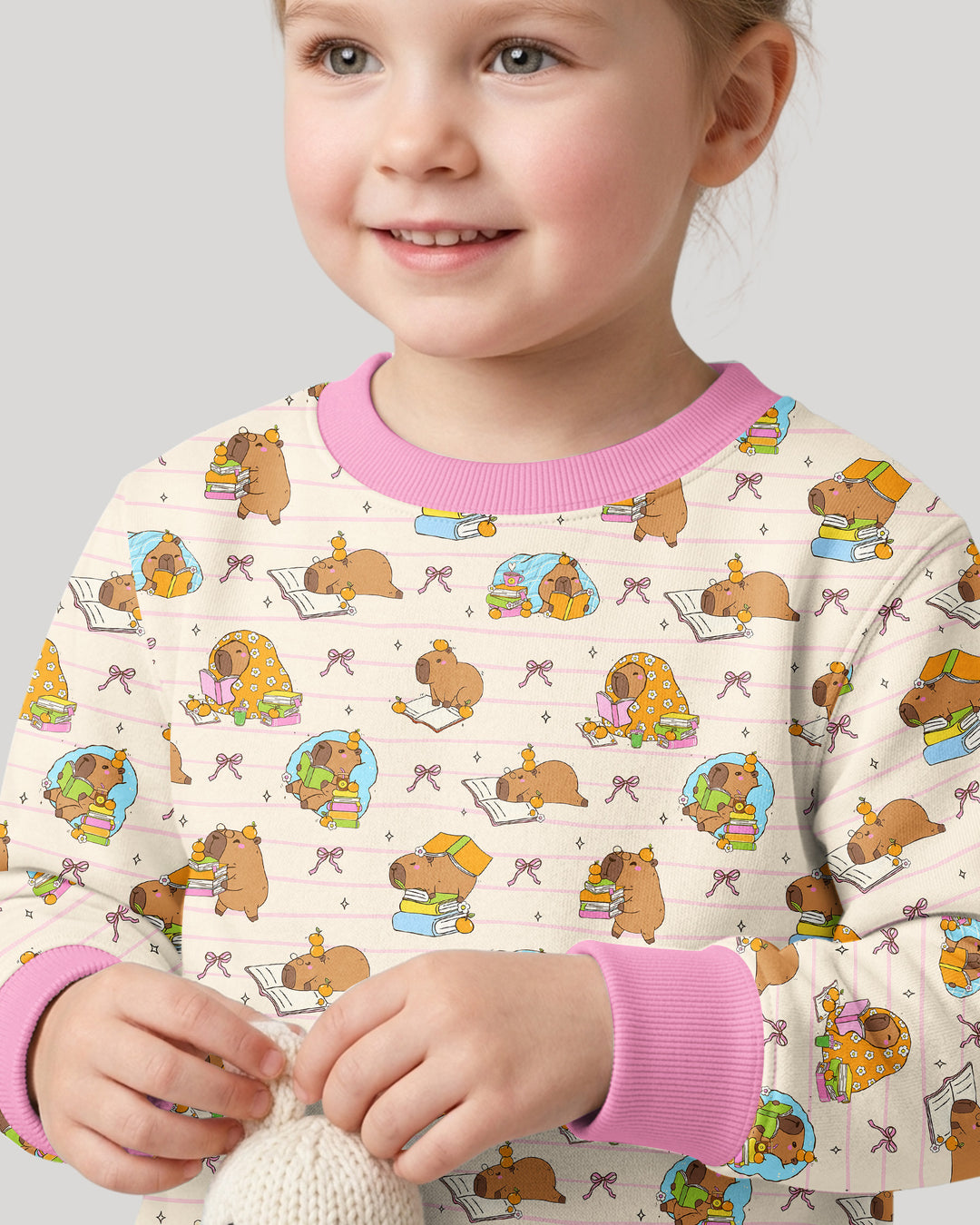 Sweet Study Capy Bamboo Crewneck Sweatshirt