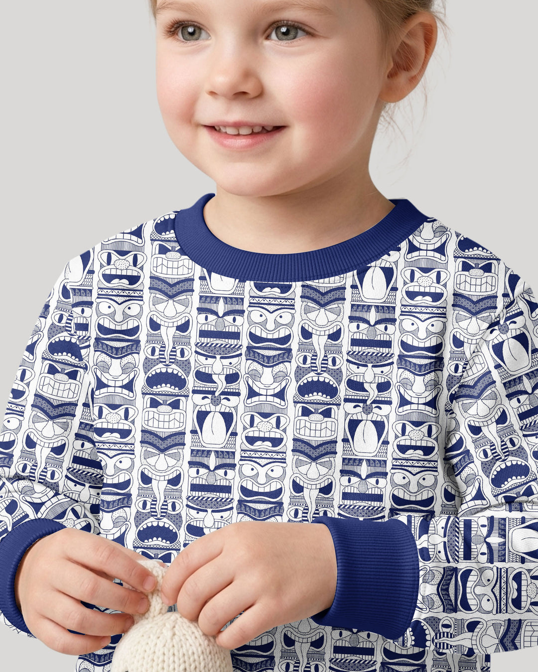 Friendly Totem Pole Figures Bamboo Crewneck Sweatshirt