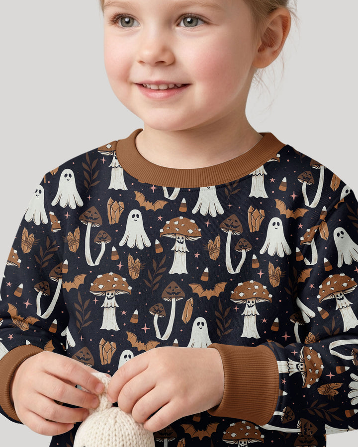 Retro Halloween Whimsy Bamboo Crewneck Sweatshirt
