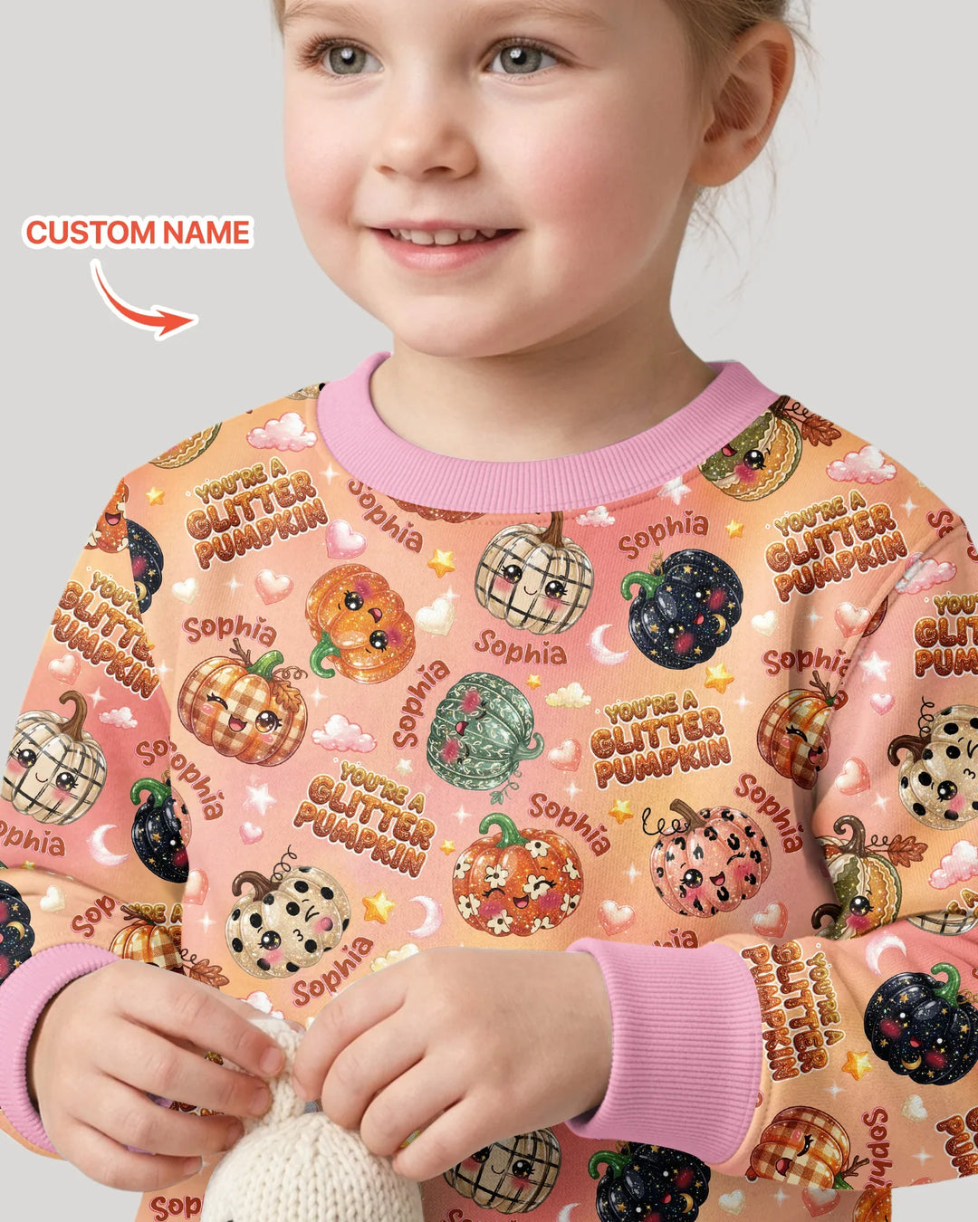 Custom Name You're A Glitter Pumpkin Bamboo Crewneck Sweatshirt