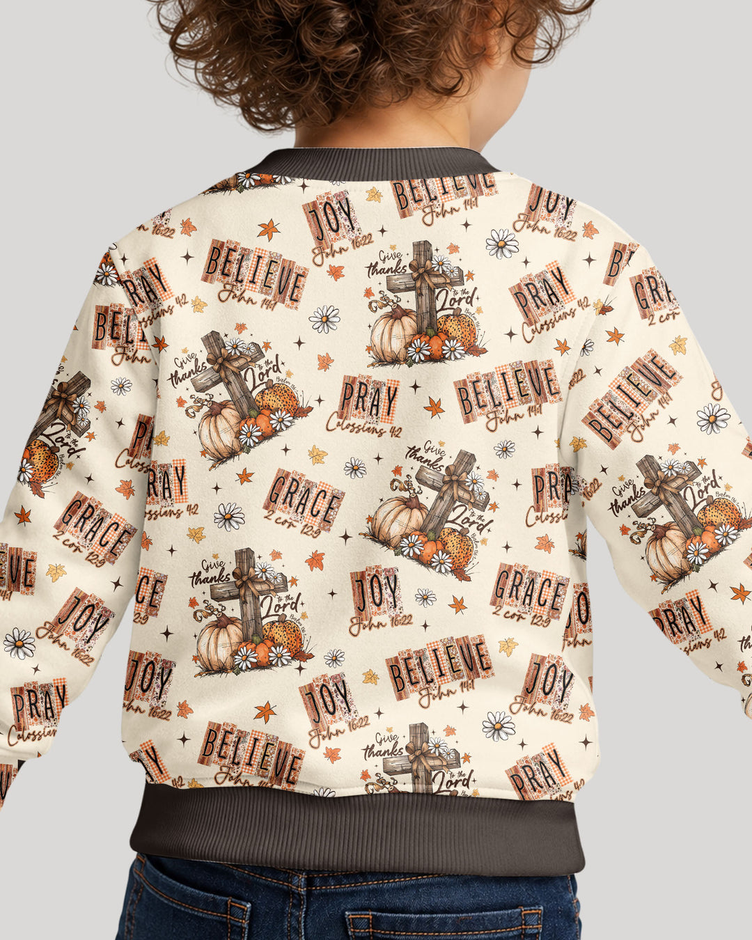 Floral Fall Give Thanks To The Lord Bamboo Crewneck Sweatshirt